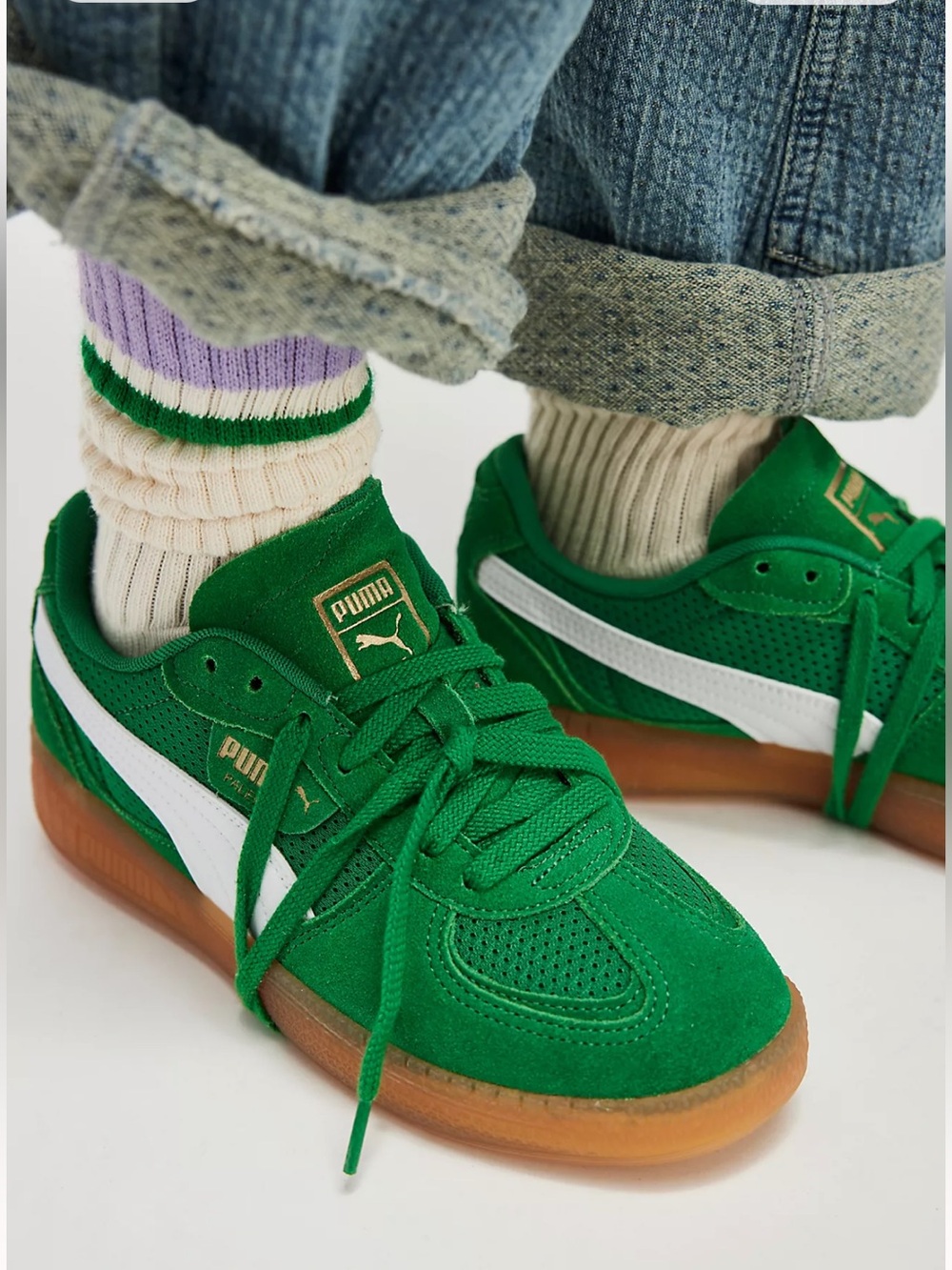 Puma Palermo Moda Vintage Wns Green Suede Sneakers Size 6.5 NIB
